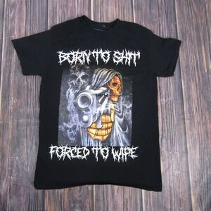 Born To Shirt Mens Small Black Teen Hearts Grim Reaper Funny Graphic Tee